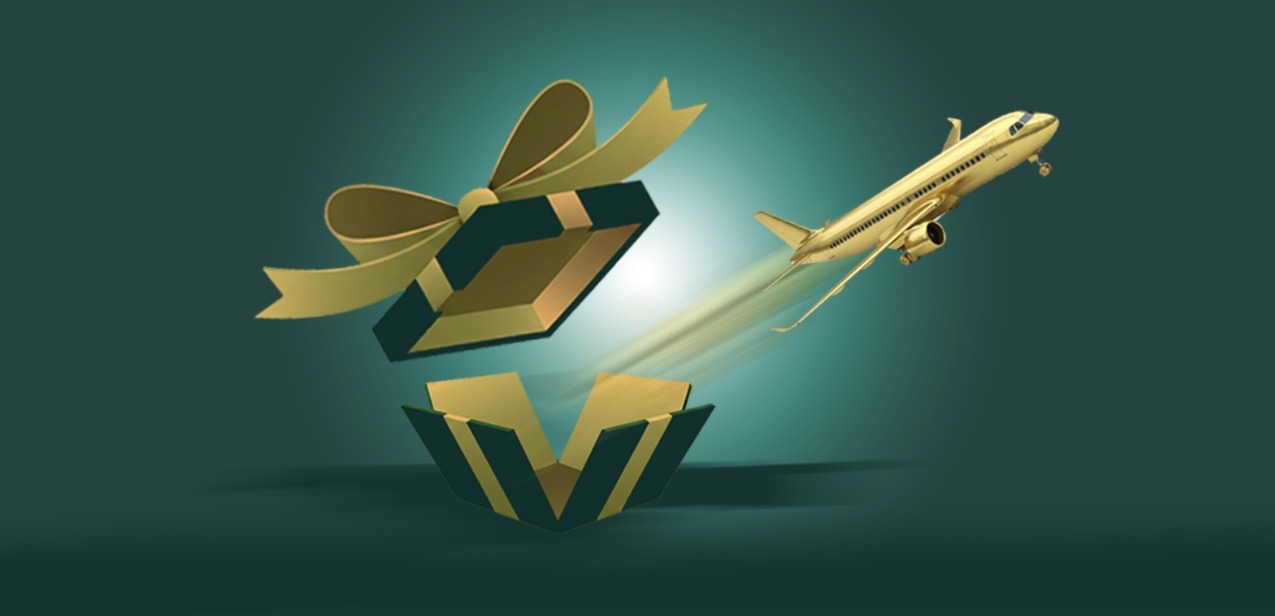 Gift Tour and Travel - Gift box with airplane